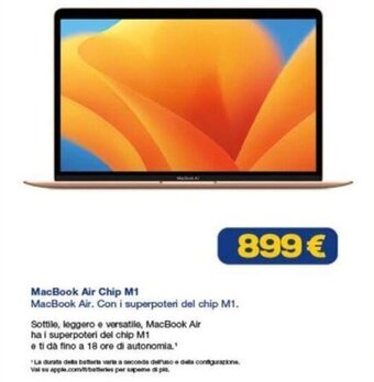Euronics MacBook Air Chip M1 offerta