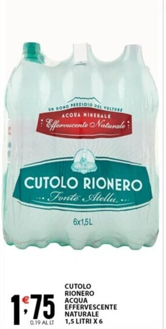 Sisa CUTOLO RIONERO ACQUA EFFERVESCENTE NATURALE 1,5 LITRI X 6 offerta