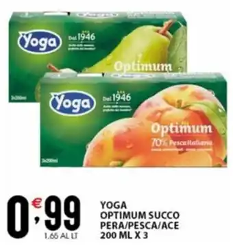YOGA OPTIMUM SUCCO PERA/PESCA/ACE 200 ML X 3