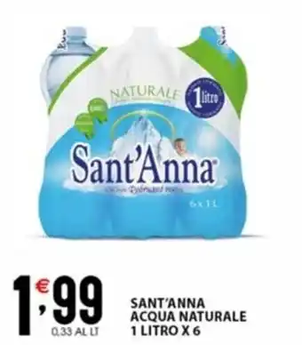 Sisa SANT'ANNA ACQUA NATURALE 1 LITRO X 6 offerta