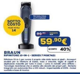 Euronics BRAUN RIFINITORE 10-IN-1-SERIES 7 MGK7421 offerta
