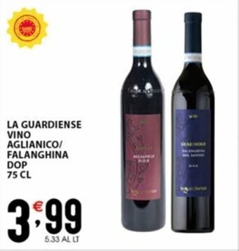 Sisa LA GUARDIENSE VINO AGLIANICO/ FALANGHINA DOP 75 CL offerta