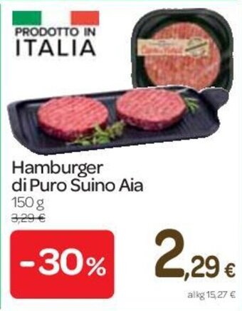 Carrefour Express Hamburger di Puro Suino Aia 150 g offerta
