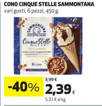 Coop Sammontana Cinque Stelle Cono 6 pezzi 450g offerta