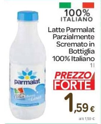 Carrefour Express Latte Parmalat Parzialmente Scremato in Bottiglia 100% Italiano 1 l offerta
