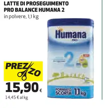 Coop Humana 2 Pro Balance Latte di Proseguimento 1,1kg offerta