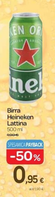 Carrefour Express Birra Heineken Lattina 500 ml offerta