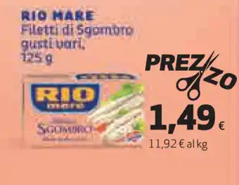 Coop Rio Mare Filetti di Sgombro gusti vari 125g offerta