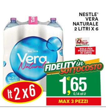 Gecop NESTLE' VERA NATURALE 2 LITRI X 6 offerta