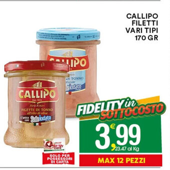 CALLIPO FILETTI VARI TIPI 170 GR