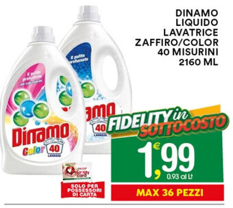 DINAMO LIQUIDO LAVATRICE ZAFFIRO/COLOR 40 MISURINI 2160 ml