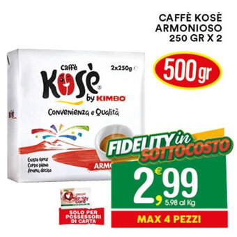 Gecop CAFFÈ KOSÈ ARMONIOSO 250 GR X 2 offerta