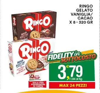 Gecop RINGO GELATO VANIGLIA/ CACAO X 8 - 320 GR offerta