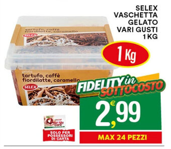 SELEX VASCHETTA GELATO VARI GUSTI 1 KG