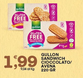 Gecop GULLON SANDWICH CIOCCOLATO/ AVENA 220 GR offerta