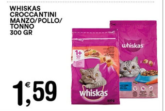 Gecop WHISKAS CROCCANTINI MANZO/POLLO/ TONNO 300 GR offerta