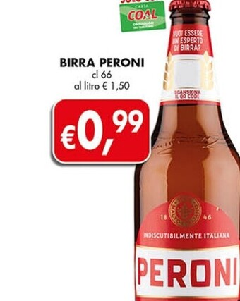 Coal Peroni birra offerta
