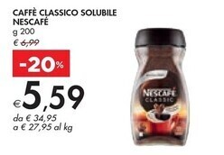 Bennet Nescafé caffè classico solubile offerta