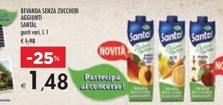 Bennet Santal bevanda senza zuccheri aggiunti offerta
