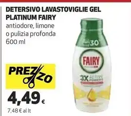 Coop Fairy detersivo lavastoviglie gel platinum offerta