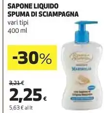 Coop Spuma di sciampagna sapone liquido offerta
