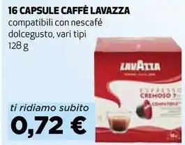 Coop Lavazza 16 capsule caffe offerta
