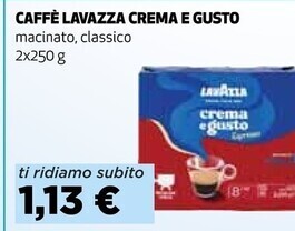Coop Lavazza caffe crema e gusto offerta