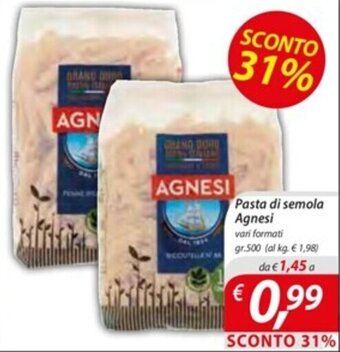 DiMeglio Pasta di semola Agnesi vari formati gr. 500 offerta