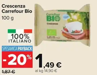 Carrefour Market Crescenza Carrefour Bio 100 g offerta