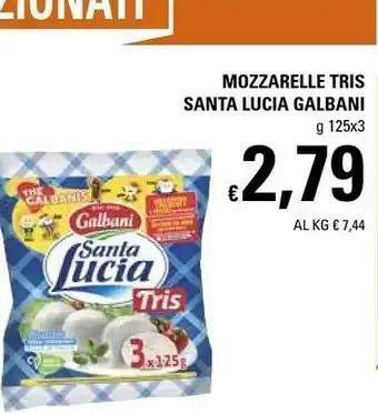 Basko Galbani Santa Lucia Tris Mozzarella 375 G(ml) offerta