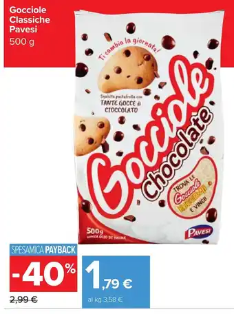 Carrefour Market Gocciole Classiche Pavesi 500 g offerta