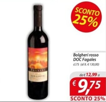 DiMeglio Bolgheri rosso DOC Fagales cl.75 offerta