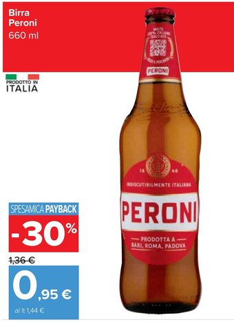 Carrefour Market Birra Peroni 660 ml offerta