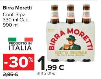 Birra Moretti Conf. 3 pz 330 ml Cad. 990 ml