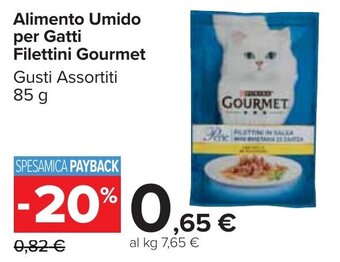 Carrefour Market Alimento Umido per Gatti Filettini Gourmet Gusti Assortiti 85 g offerta
