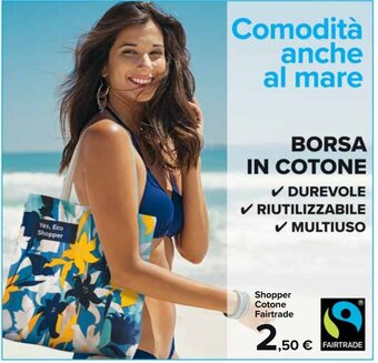 Carrefour Market Shopper Cotone Fairtrade offerta