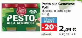 Carrefour Market Pesto alla Genovese Polli Rulli classico o senz'aglio 180 g offerta