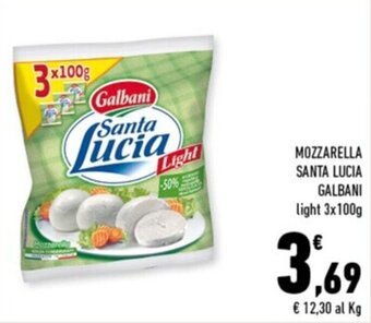 Conad Margherita MOZZARELLA SANTA LUCIA GALBANI light 3x100g offerta