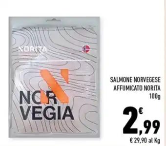 Conad Margherita SALMONE NORVEGESE AFFUMICATO NORITA 100g offerta