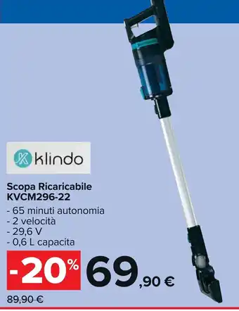Carrefour Market klindo Scopa Ricaricabile KVCM296-22 offerta
