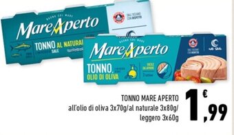 Conad Margherita TONNO MARE APERTO all'olio di oliva 3x70g offerta