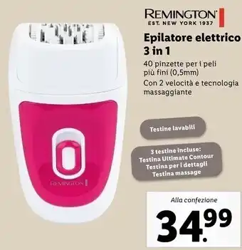 Lidl Remington epilatore elettrico 3 in 1 offerta