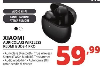 Comet Xiaomi redmi buds 4 pro auricolare true wireless stereo (tws) in-ear musica e chiamate bluetooth nero offerta