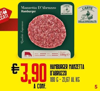 Todis HAMBURGER MANZETTA D'ABRUZZO 180 G offerta