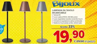 Bijoux LAMPADA DA TAVOLO RICARICABILE