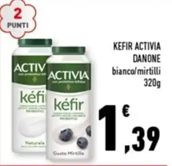 Conad Margherita KEFIR ACTIVIA DANONE bianco/mirtilli 320g offerta