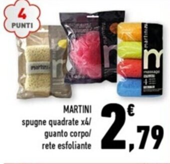 MARTINI spugne quadrate x4/ guanto corpo/ rete esfoliante
