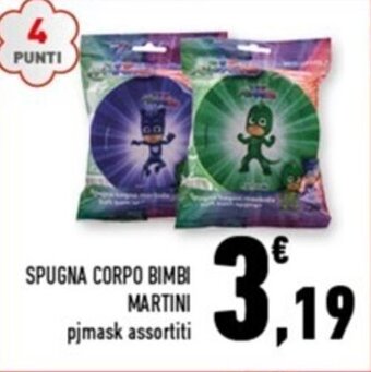 Conad Margherita SPUGNA CORPO BIMBI MARTINI pjmask assortiti offerta