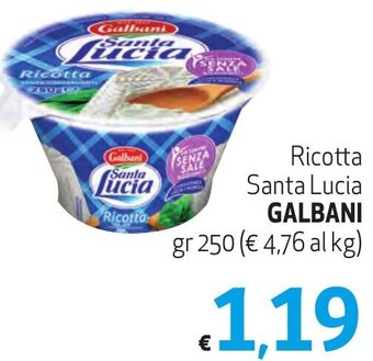 Spak Supermercati Ricotta Santa Lucia GALBANI gr 250 offerta