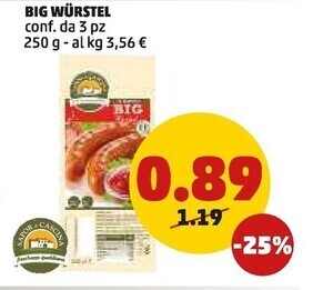 PENNY Sapor di cascina big wurstel offerta